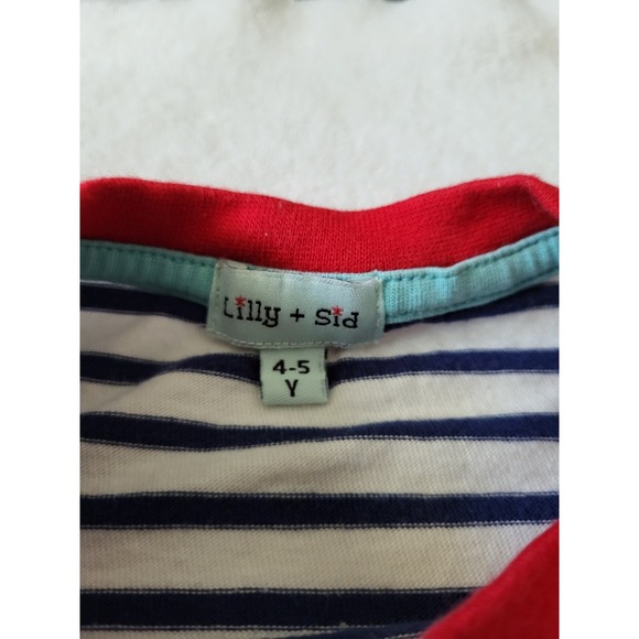 Unicorn‎ Dress Girls Size 4 5 Blue Pink Striped Merry Go Round Lily & Sid Summer - Picture 2 of 3